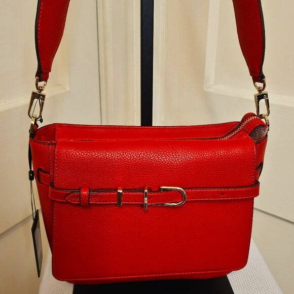 Dkny Handbags - DKNY Penelope Small Flap Crossbody - Chili, NWT